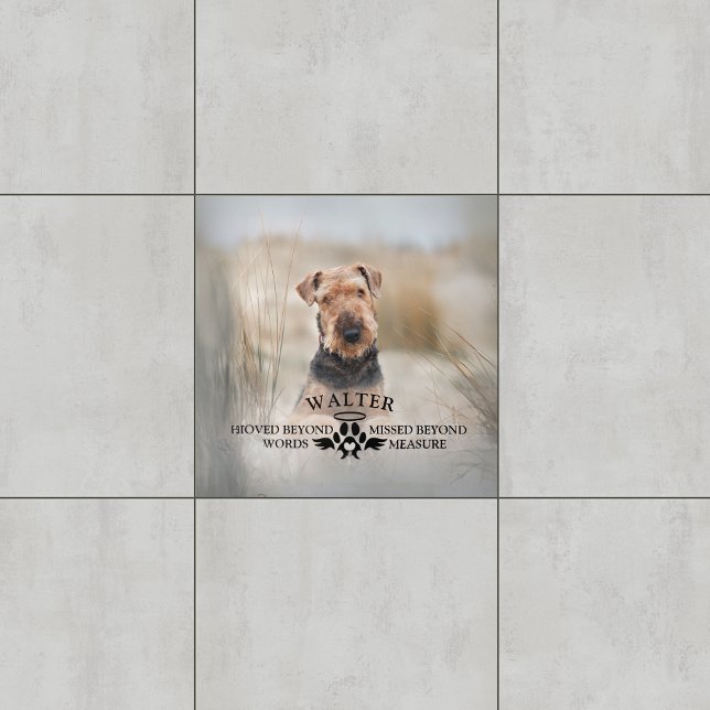Hundeschema - Loved Beyond Words - Custom Foto Fliese (Dog Memorial - Loved Beyond Words - Custom Photo Ceramic Tile
)