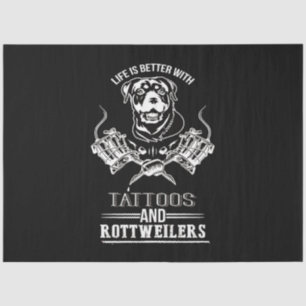 Hundeschenk   Lebensbesseres Tattoos und Rotweiler Seidenpapier