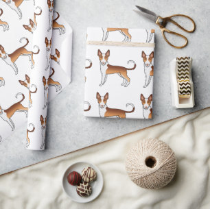 Hundeschleife mit Rot und Weiß Geschenkpapier