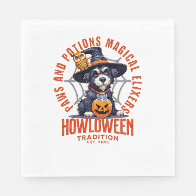Hundeschlitten - Paws and Potions Magische Elixer. Serviette (Vorderseite)