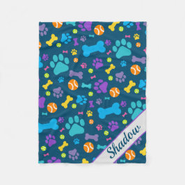 Hundeschlitten Pfote Print Fleece Blanket