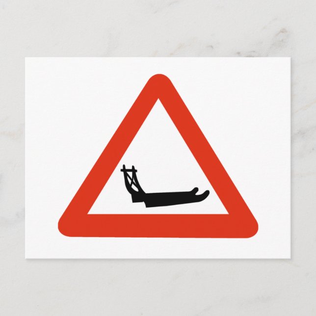 Hundeschlitten überqueren, Verkehrszeichen, Grönla Postkarte (Vorderseite)