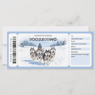 Hundeschlittenfahren-Geschenkgutschein Einladung