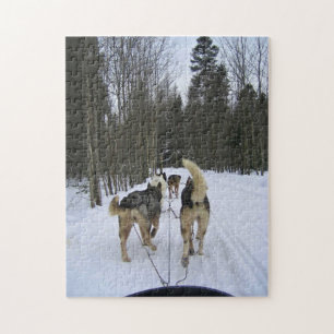 Hundeschlittenfahren in Quebec, Kanada Puzzle