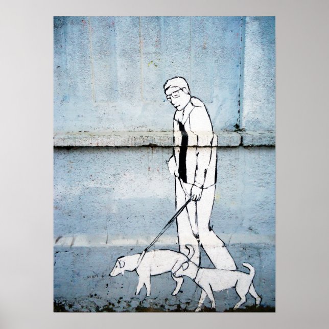 Hundeschlittengraffiti auf verzweiimirova Straße,  Poster (Vorne)