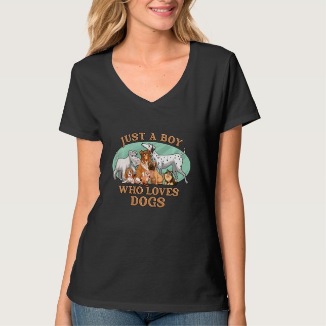 Hundeschlittengruppe Nur ein Junge, der Hunde Lieb T-Shirt (Vorderseite)