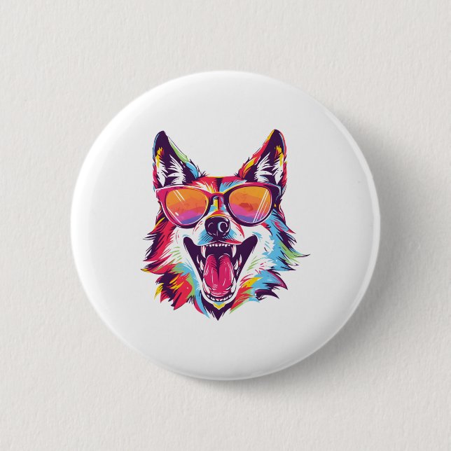 Hundeschlittenliebhaber Button (Vorderseite)