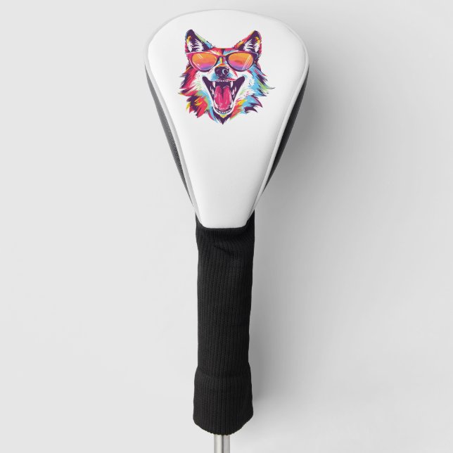 Hundeschlittenliebhaber Golf Headcover (Vorderseite)