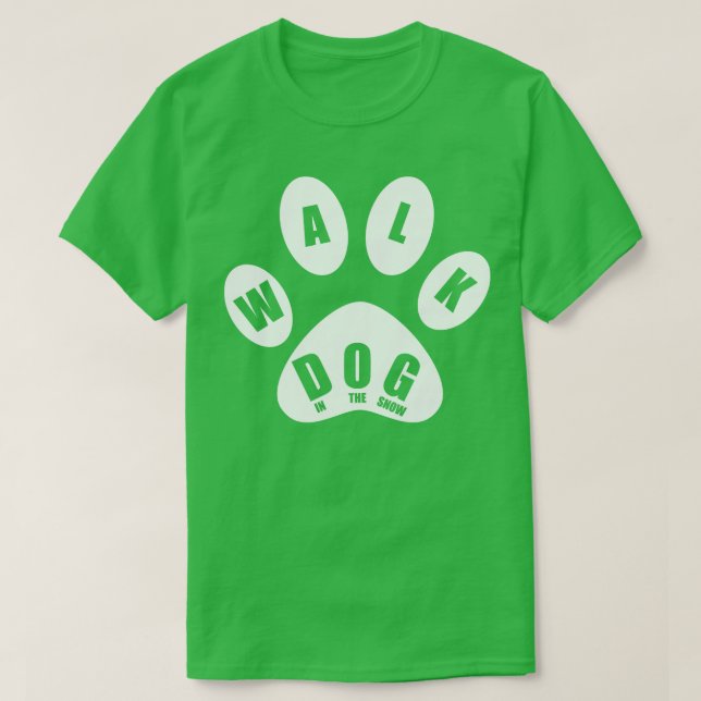 Hundeschlittenwanderung im Schnee in Paw Mark T-Shirt (Design vorne)