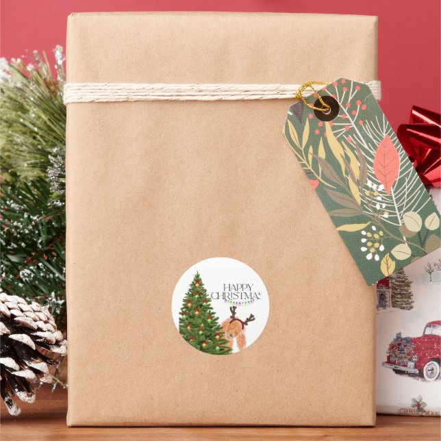 Hundeschlittweih Runder Aufkleber (Feiertag)