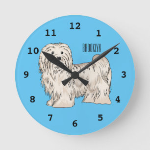 Hundeschmuck-Cartoon Runde Wanduhr