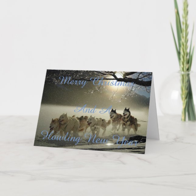 Hundeschneebedeckte Weihnachtskarte Feiertagskarte (Vorderseite)