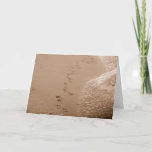 Hundeschritte in der Sand Sympathy Card Karte