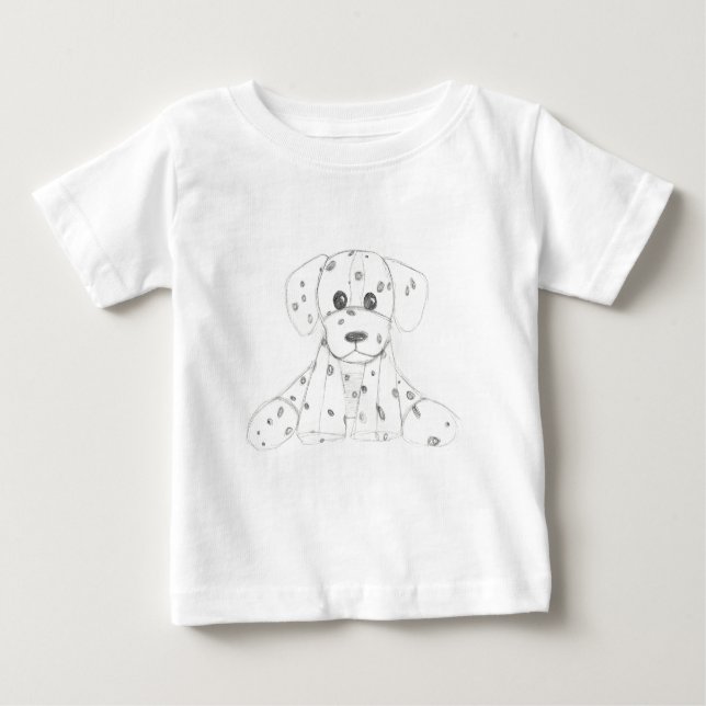 Hundeschüler Schwarz-weiß dalmatinisch Baby T-shirt (Vorderseite)