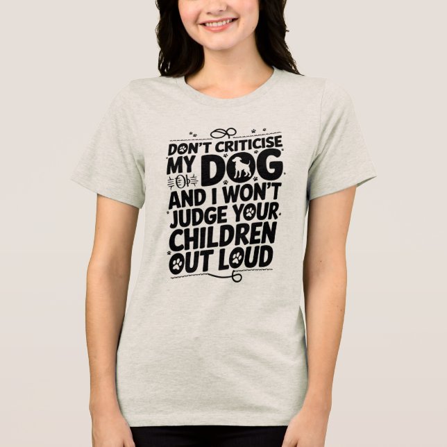 Hundeschutzwarnung Tri-Blend Shirt (Vorderseite)