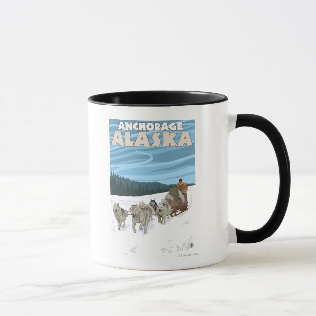 Hundeschwalbe - Ankerplatz, Alaska Tasse (Rechts)