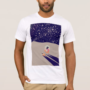 Hundeschwalker auf dem Mond T-Shirt