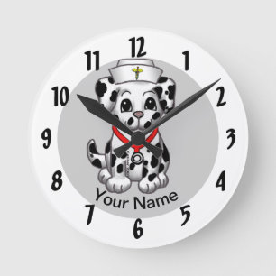 Hundeschwester  runde wanduhr