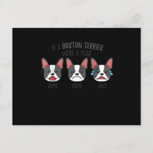 Hundeshirt, wenn eine Bostoner Terrier ein Jahr Sp Postkarte