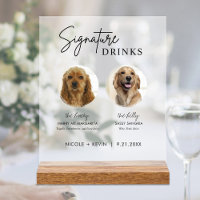 Hundesignatur-Drinks-Schild Hochzeitsbar Acryl-Sch