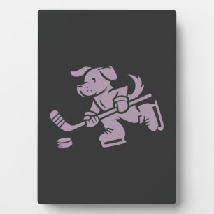 Hundesilhouette Golden Retriever Labrador Hockey Fotoplatte