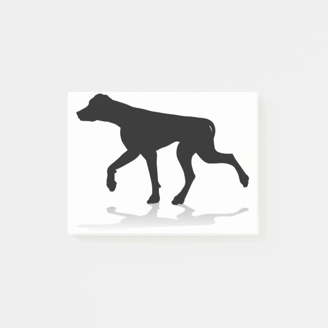 HundeSilhouette-Haustier-Tier Post-it Klebezettel (Vorderseite)
