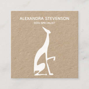 Hundesilhouette, minimalist modern quadratische visitenkarte