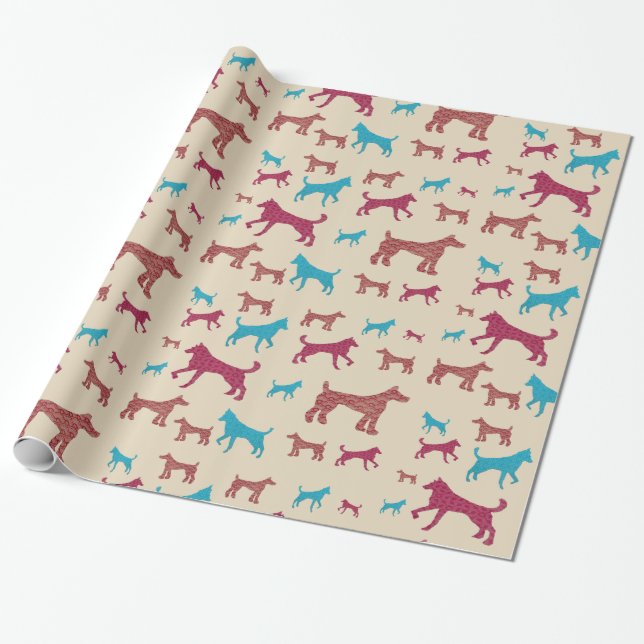 HundeSilhouette-Verpackungs-Papier Geschenkpapier (Ungerollt)