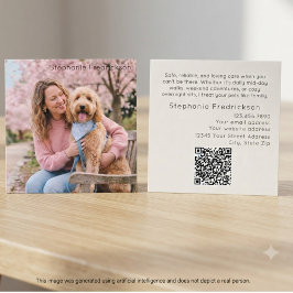 Hundesitter-Spaziergang-Foto-QR-Code-Geschäftskart Quadratische Visitenkarte