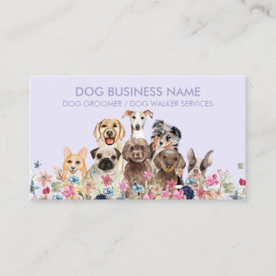 Hundesitting Blumen Violett Visitenkarte