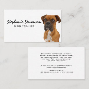 Hundesitting Brauner Boxer-Hund Visitenkarte
