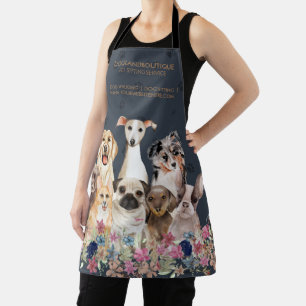 Hundesitting-Service Haustierfriseur Navy Floral Schürze