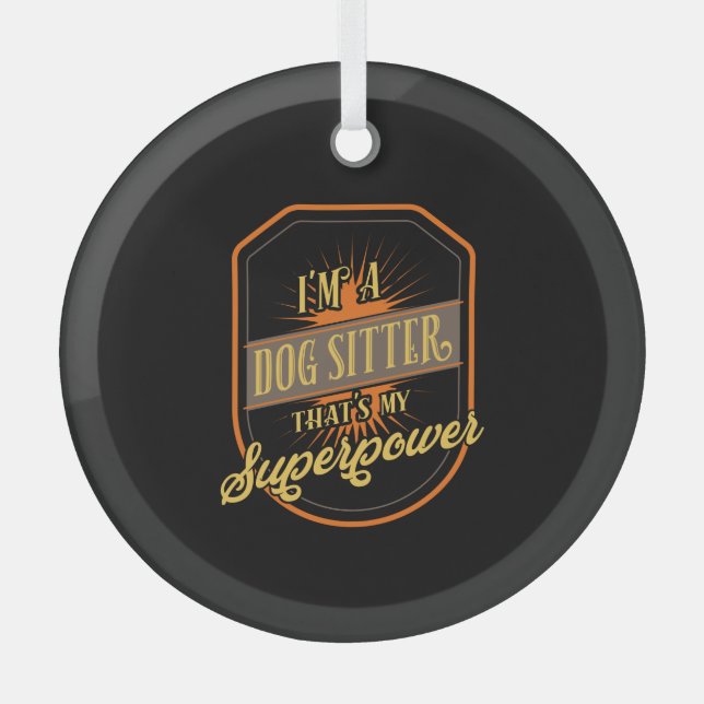 Hundesitzplatz Sitter Ornament Aus Glas (Vorderseite)