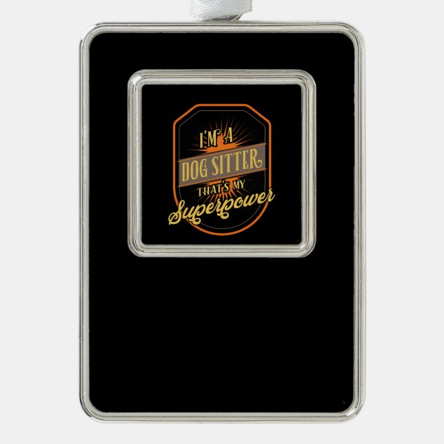 Hundesitzplatz Sitter Rahmen-Ornament Silber (Vorderseite)