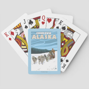 HundeSledding Szene - Cordova, Alaska Spielkarten
