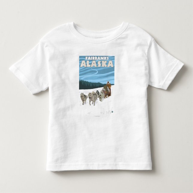 HundeSledding Szene - Fairbanks, Alaska Kleinkind T-shirt (Vorderseite)
