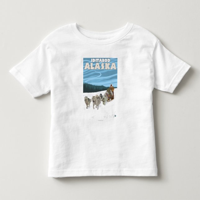 HundeSledding Szene - Iditarod, Alaska Kleinkind T-shirt (Vorderseite)