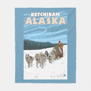 HundeSledding Szene - Ketchikan, Alaska Fleecedecke