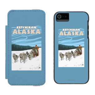 HundeSledding Szene - Ketchikan, Alaska Incipio Watson™ iPhone 5 Geldbörsen Hülle
