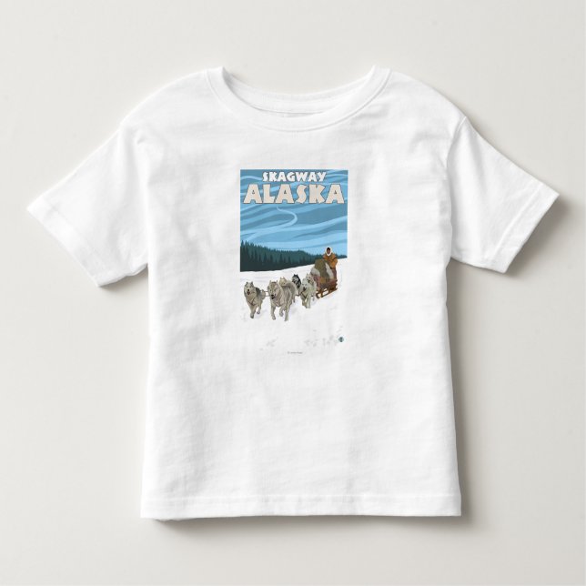 HundeSledding Szene - Skagway, Alaska Kleinkind T-shirt (Vorderseite)