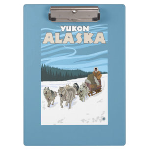 HundeSledding Szene - Yukon, Alaska Klemmbrett