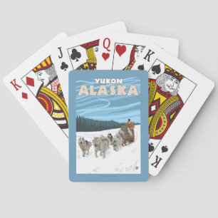 HundeSledding Szene - Yukon, Alaska Spielkarten