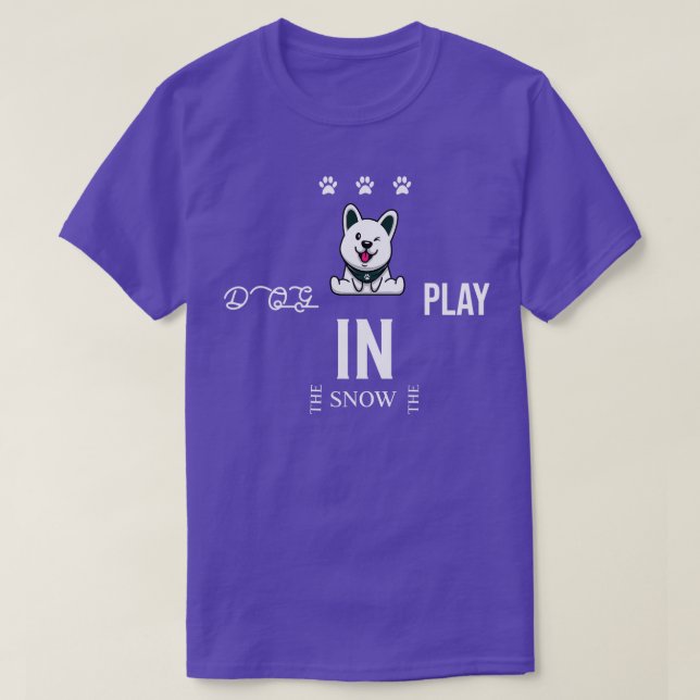 Hundespiele im Schnee mit Paw Markierungen 1 T-Shirt (Design vorne)