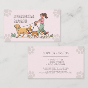 Hundesportler Haustiersitting Rosa Süß Visitenkarte