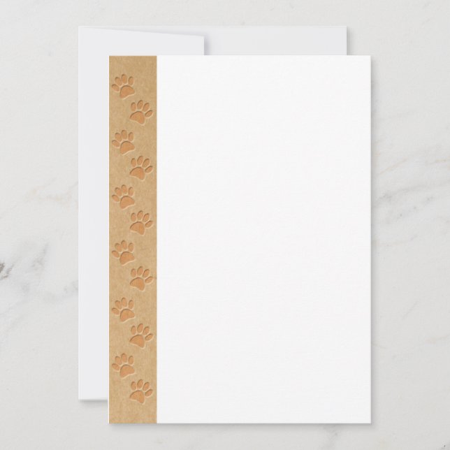 Hundespuren auf Imitaten mit Gerecycelt Papier Einladung (Vorderseite)