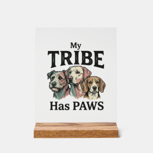 Hundestamm hat Pfoten Vintage Gravur Design_1 Acrylschild