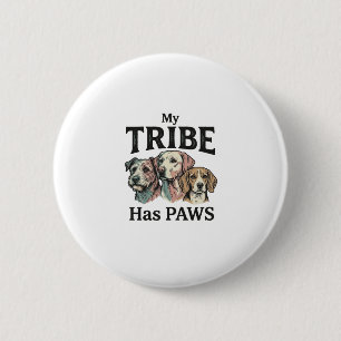 Hundestamm hat Pfoten Vintage Gravur Design_1 Button