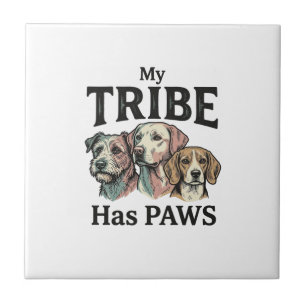 Hundestamm hat Pfoten Vintage Gravur Design_1 Fliese
