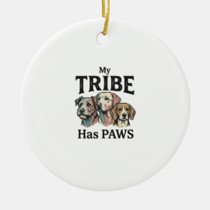 Hundestamm hat Pfoten Vintage Gravur Design_1 Keramik Ornament