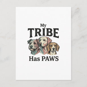 Hundestamm hat Pfoten Vintage Gravur Design_1 Postkarte